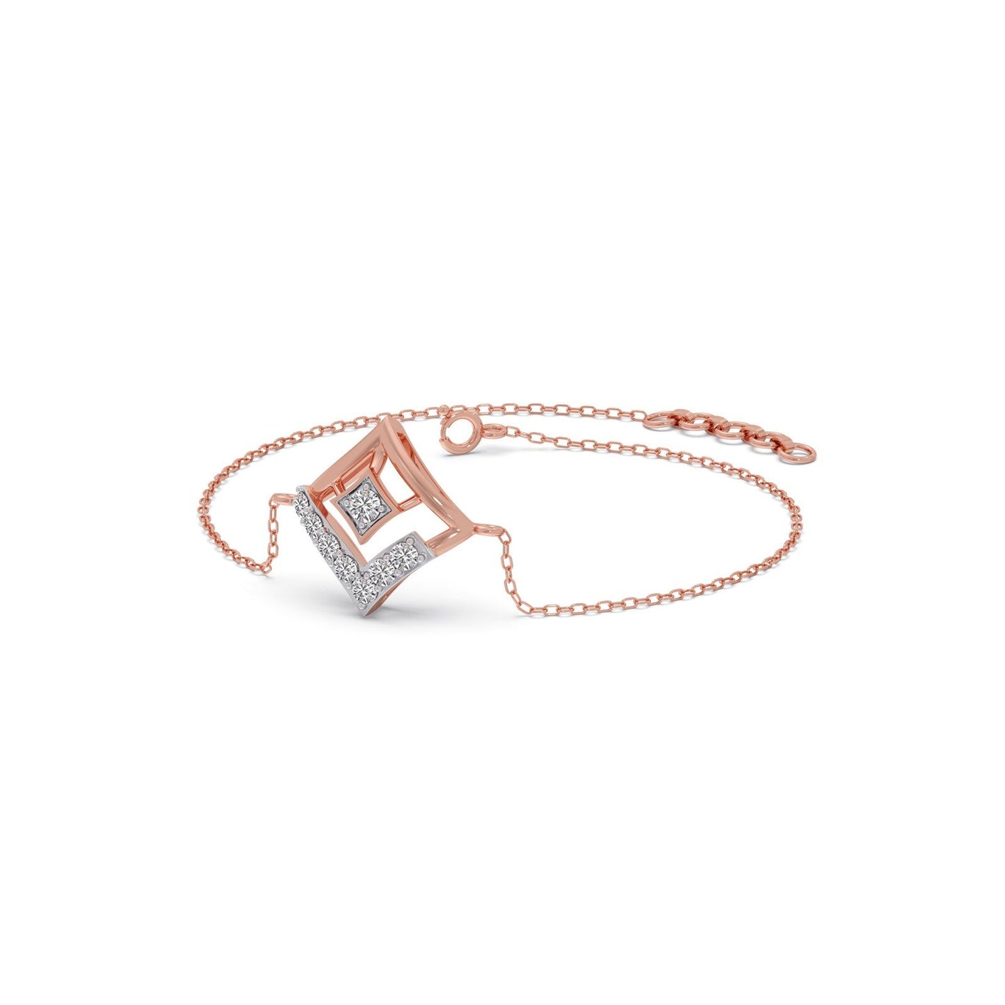 Rhombus Sparkle Diamond Chain Bracelet
