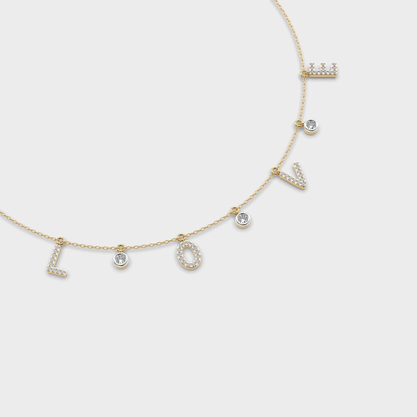 Love Lettered Diamond Necklace