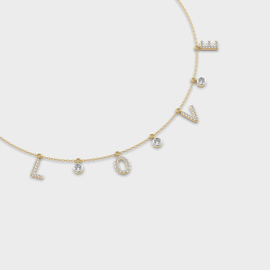 Love Lettered Diamond Necklace