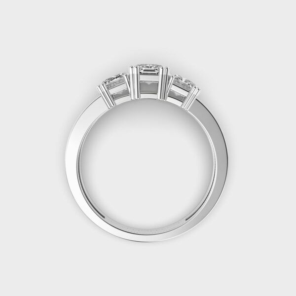 Triad Emerald Diamond Solitaire Ring - View 14