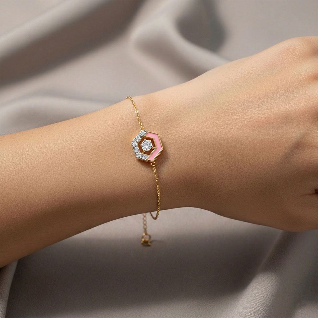 Cotton Candy Hexagon Diamond Bracelet