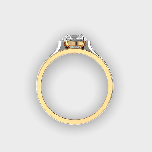 Dual Tone Diamond Solitaire Band Ring for Men - View 13
