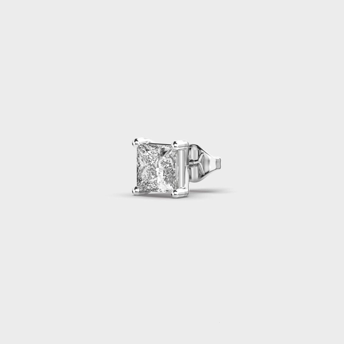 Statement Princess Cut Diamond Stud