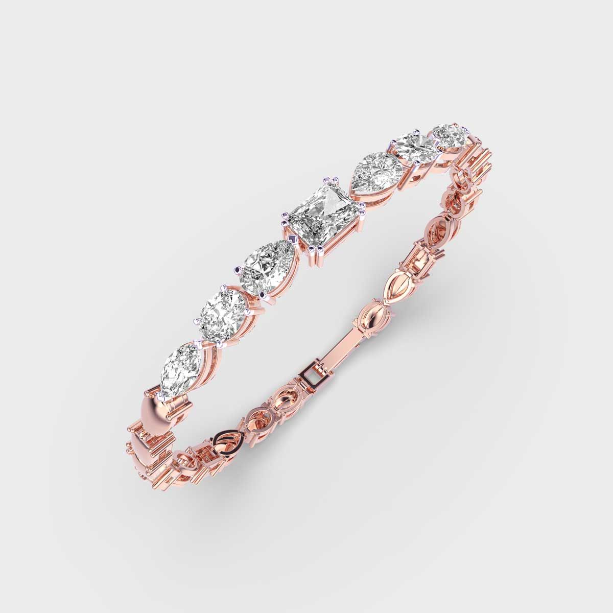 Multishape Half Tennis Diamond Bracelet