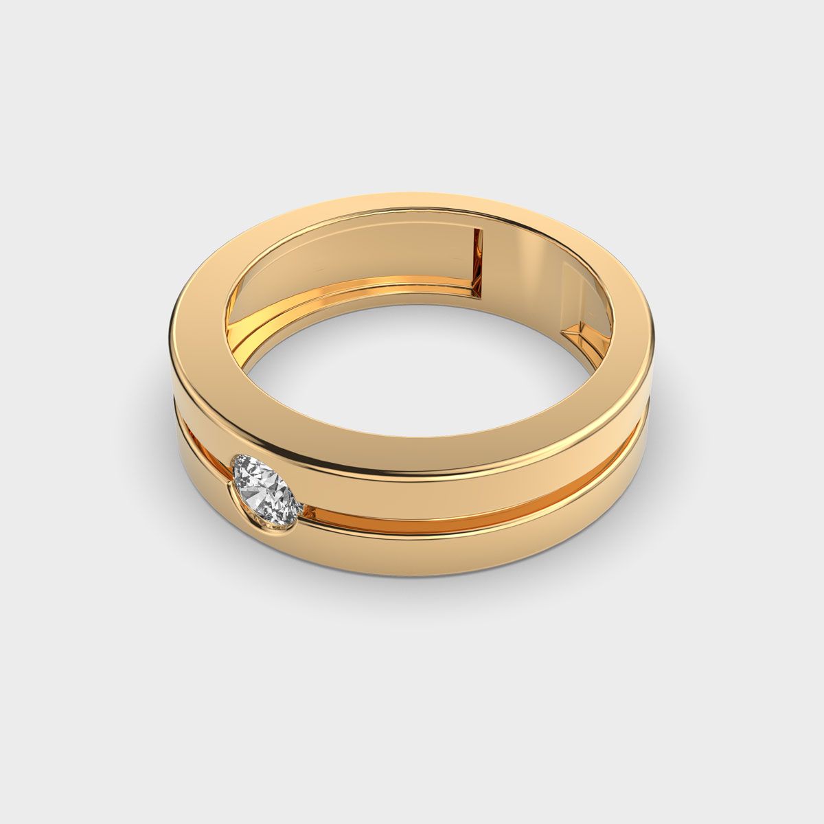 Dual Band Diamond Ring For Men - View 11