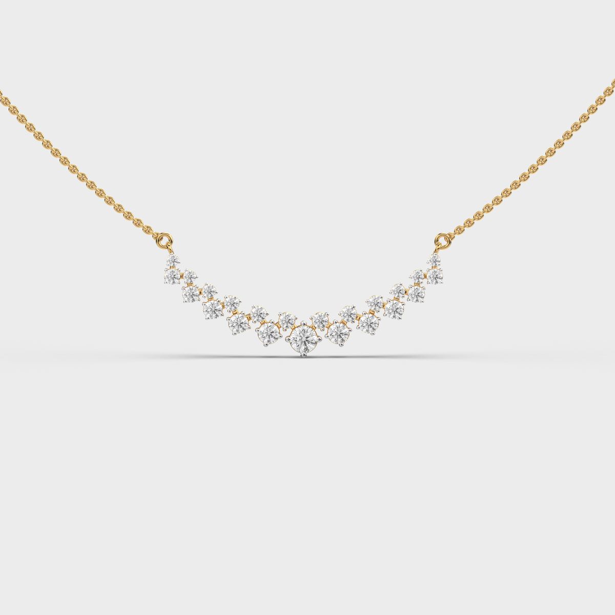 Scattered Curve Diamond Necklace