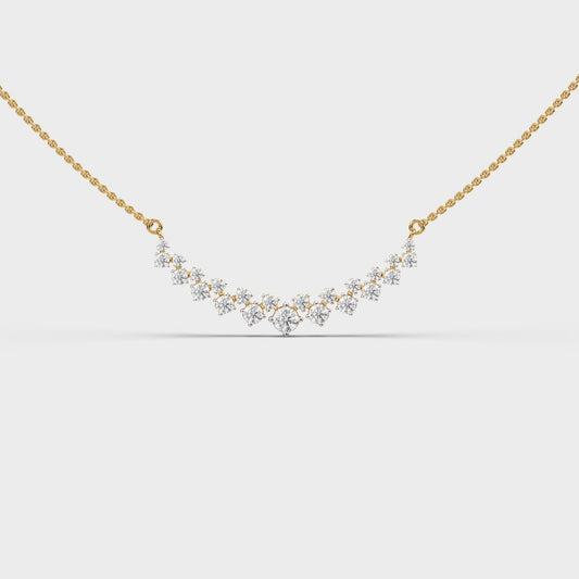 Scattered Curve Diamond Necklace