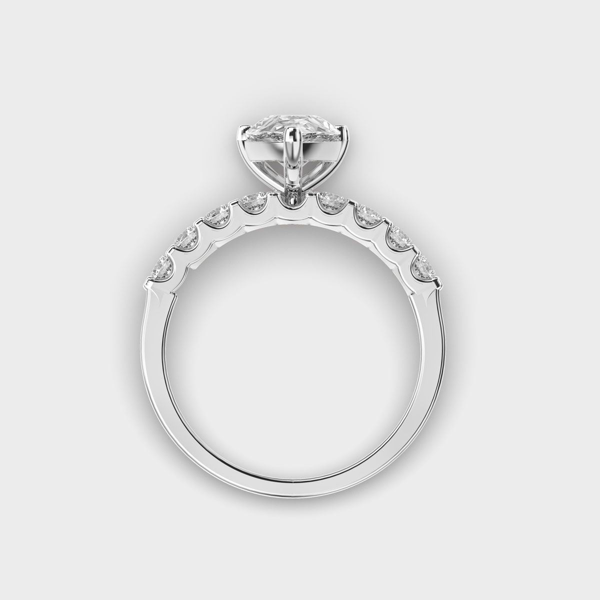 Pear Shaped Glory Solitaire Diamond Ring - View 15