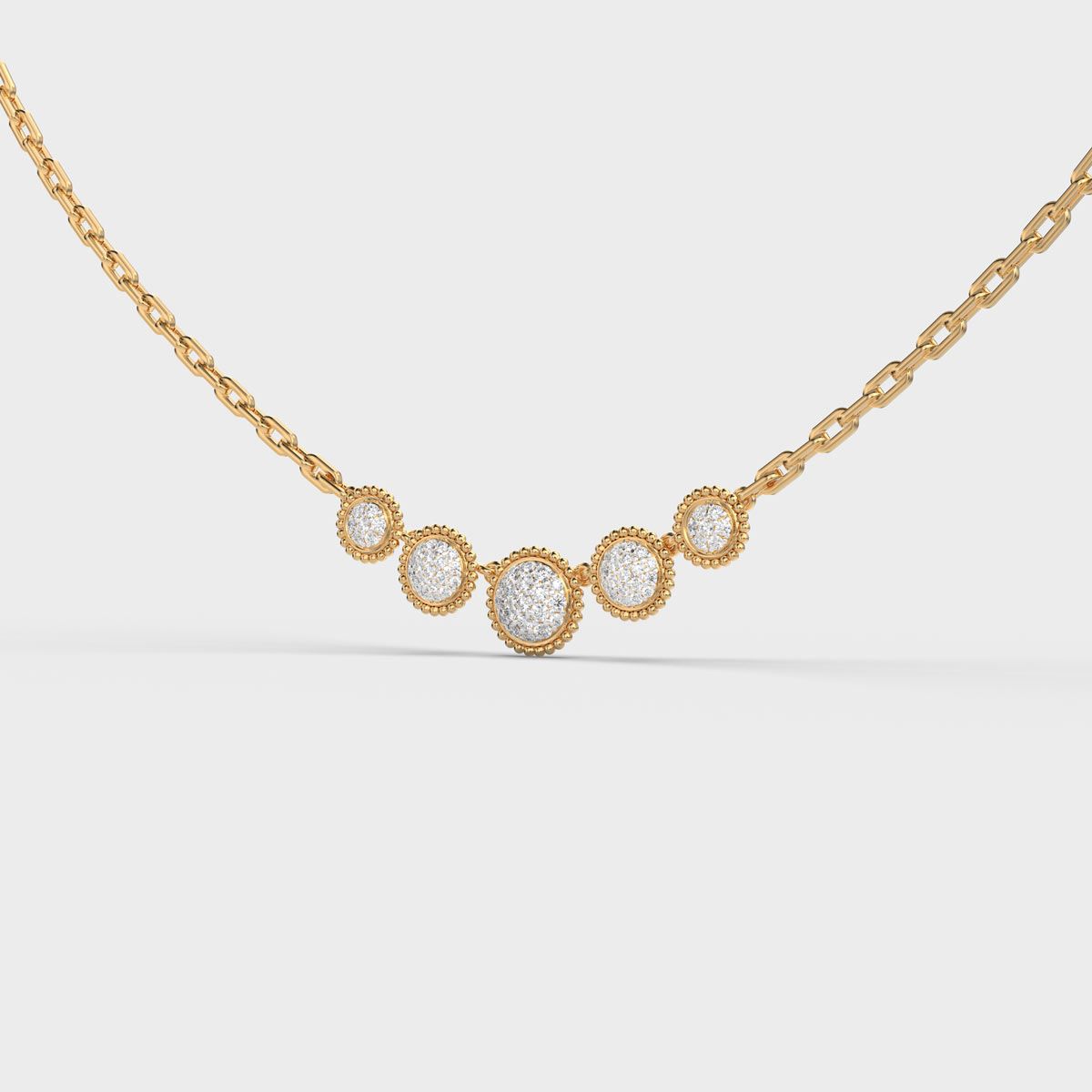 Quinque Quads Diamond Necklace