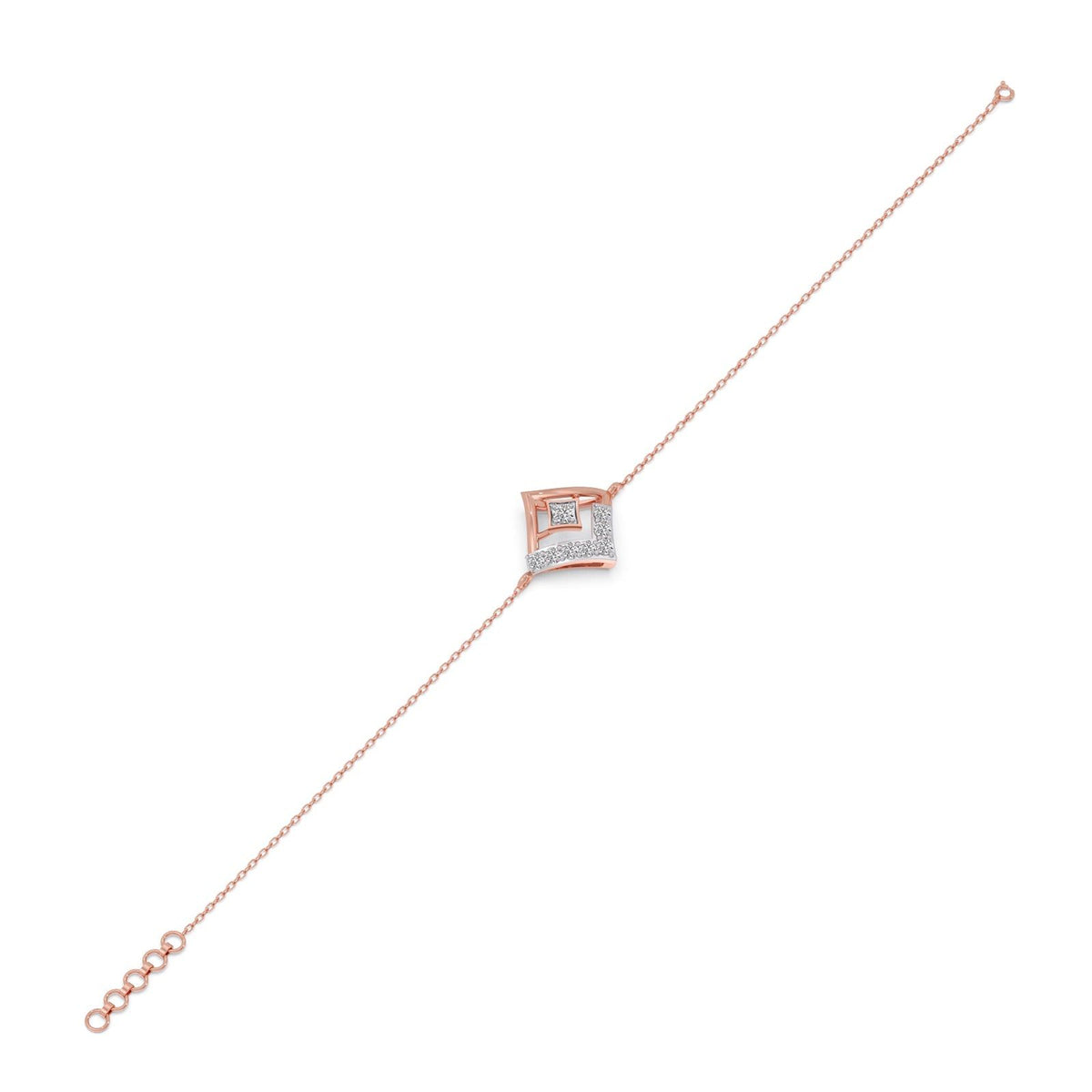 Rhombus Sparkle Diamond Chain Bracelet