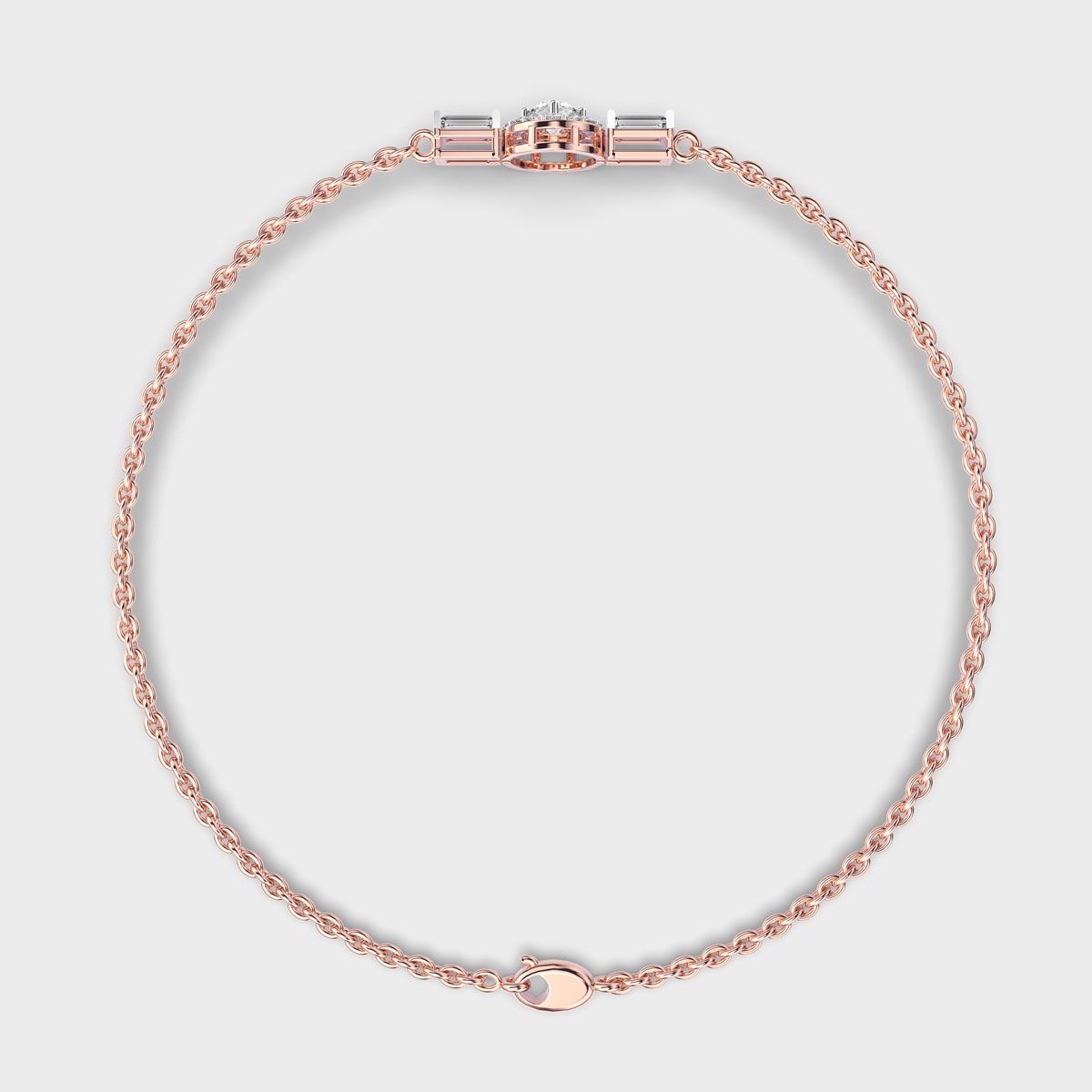 Round and Baguette Everyday Bracelet