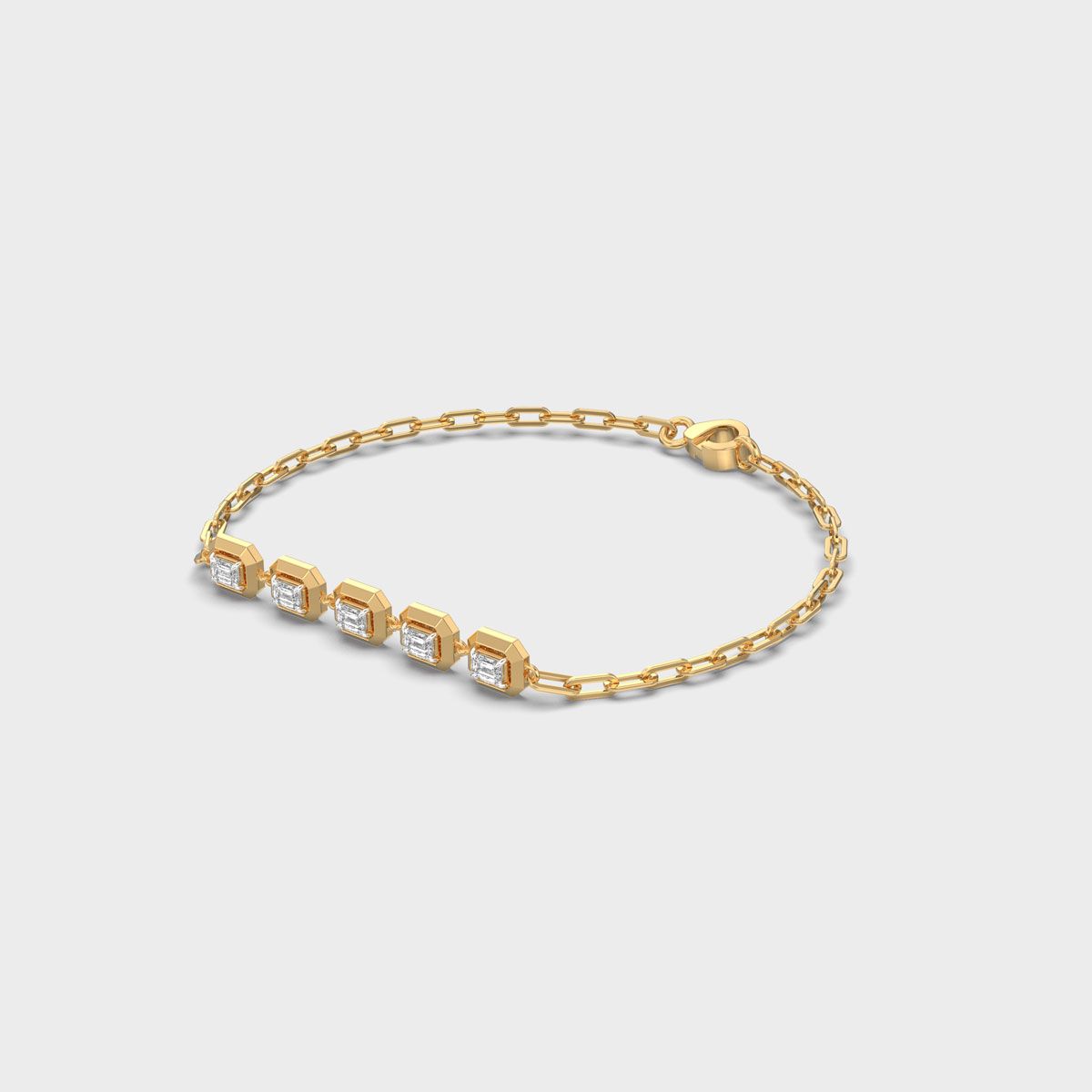 Octagon Bezel Emerald Diamond Bracelet