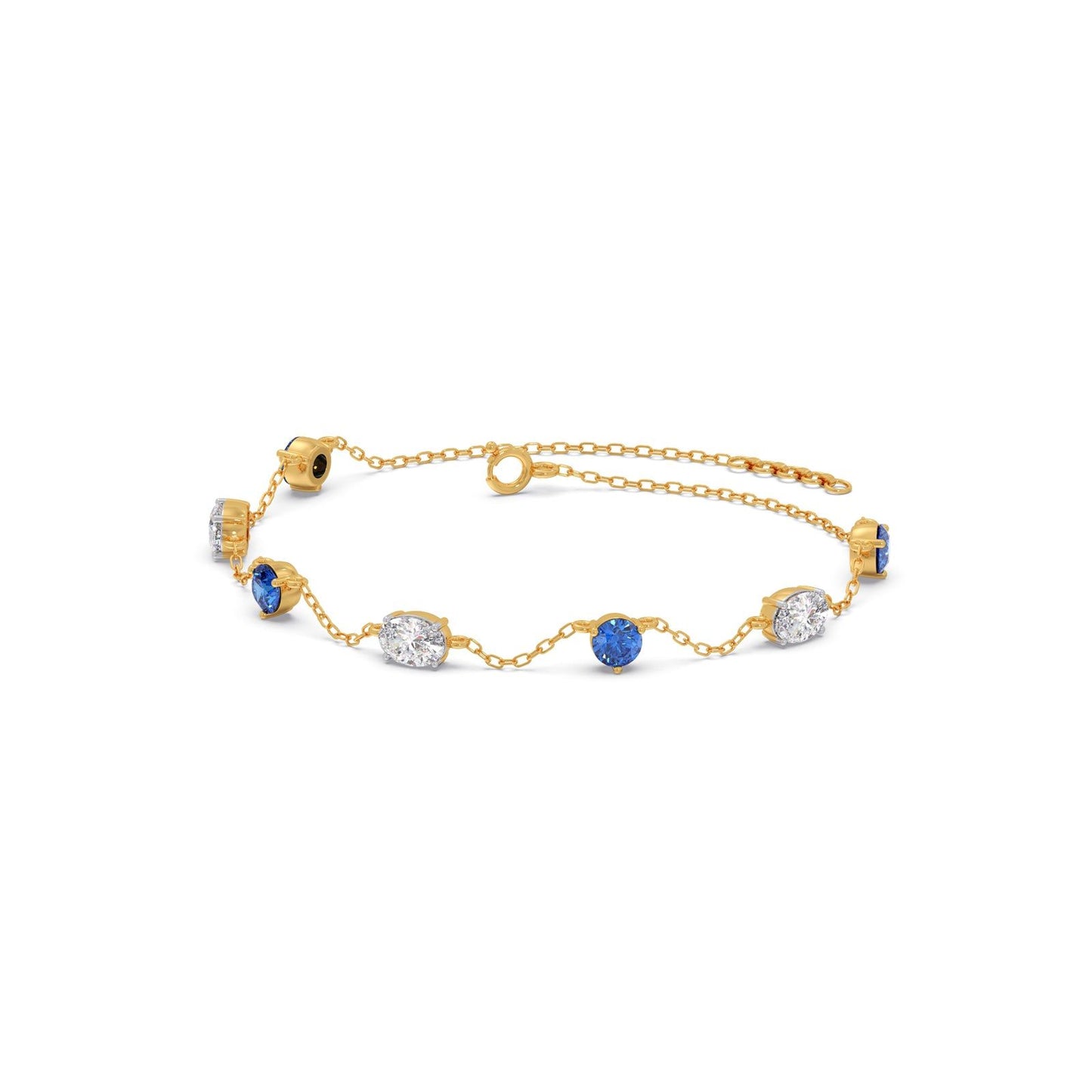 Azure Oval Diamond Chain Bracelet