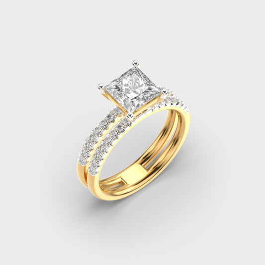 Double Band Bound Diamond Ring - View 3