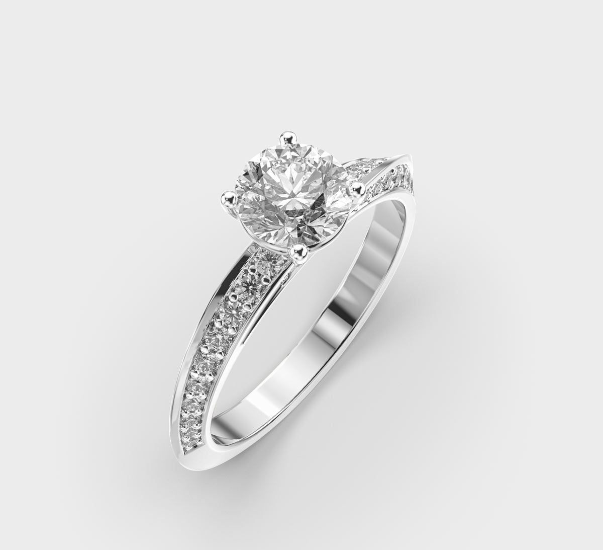 Gentle Wave Round Diamond Ring - View 12