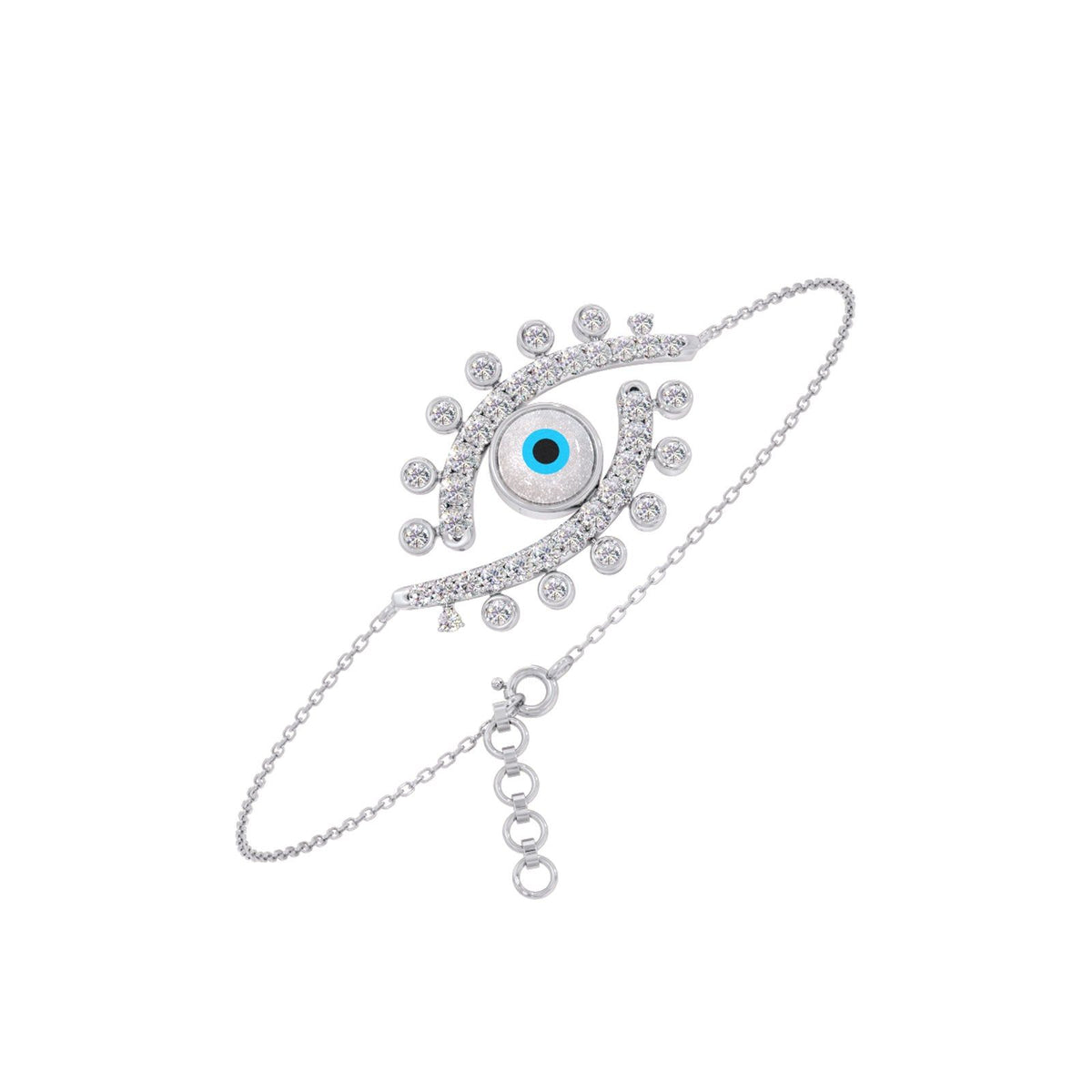 Evil Eye Delicate Diamond Chain Bracelet
