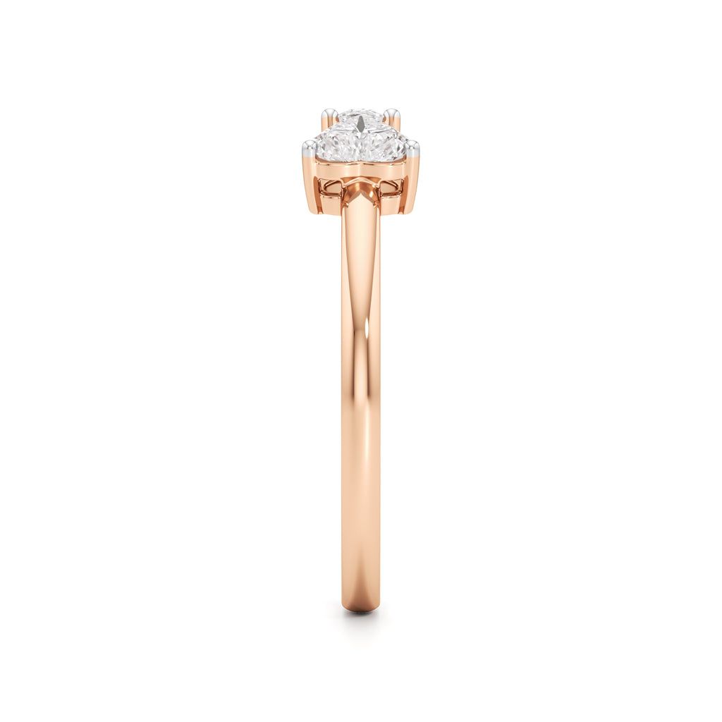 Heart and Pear Diamond Open Ring