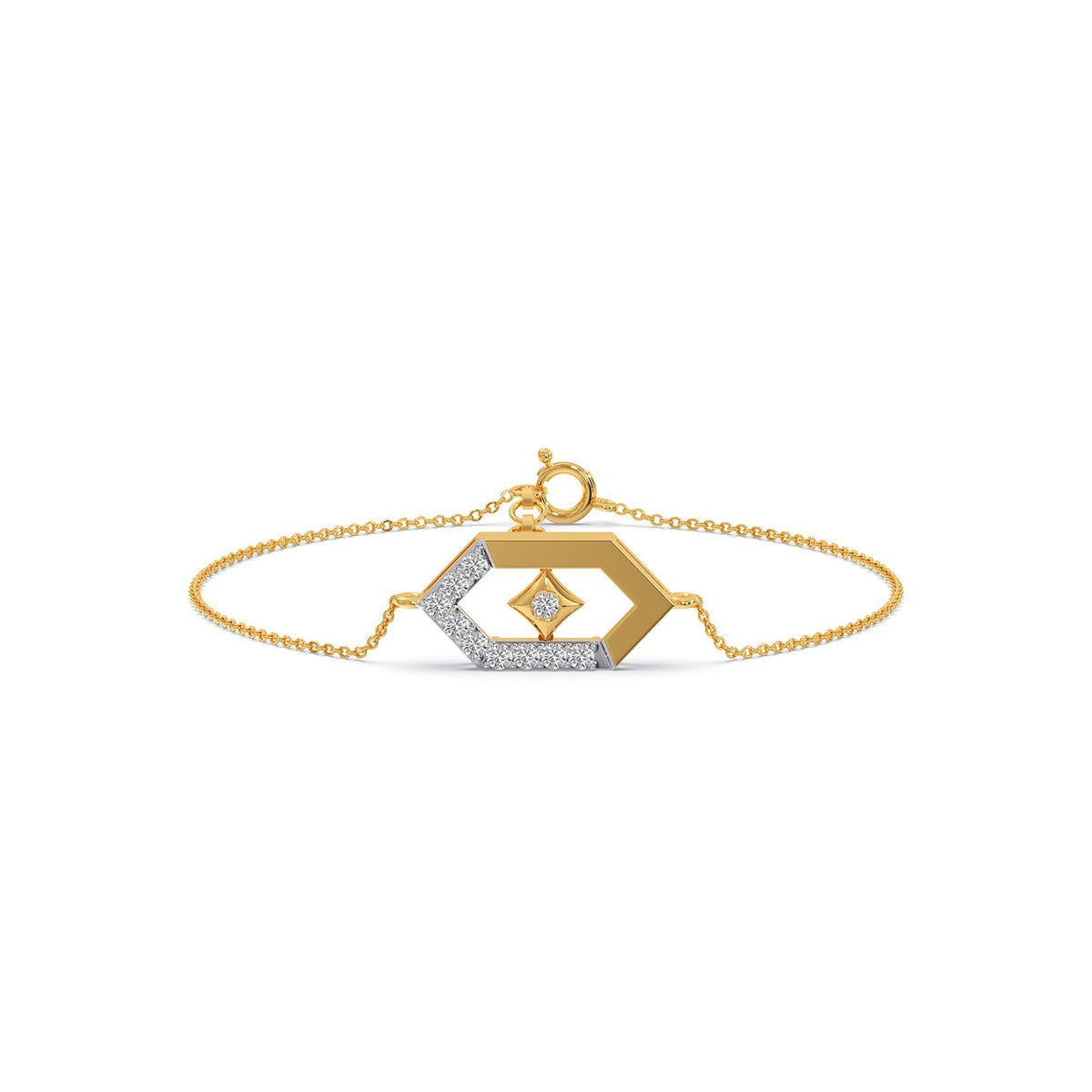 Six-Sided Glamour Diamond Chain Bracelet