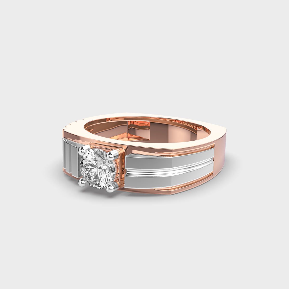 Dual Tone Ironclad Diamond Band For Men - View 2