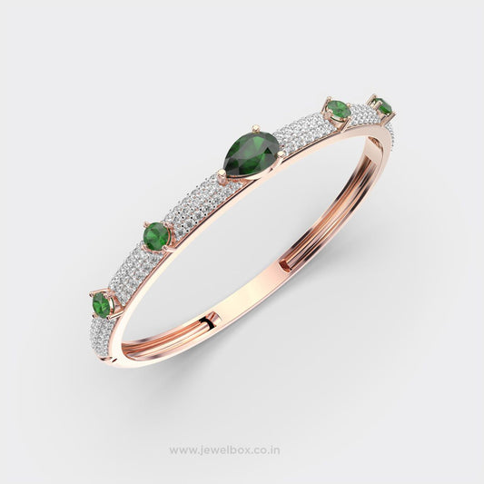 Victorian Green Stone Diamond Bracelet