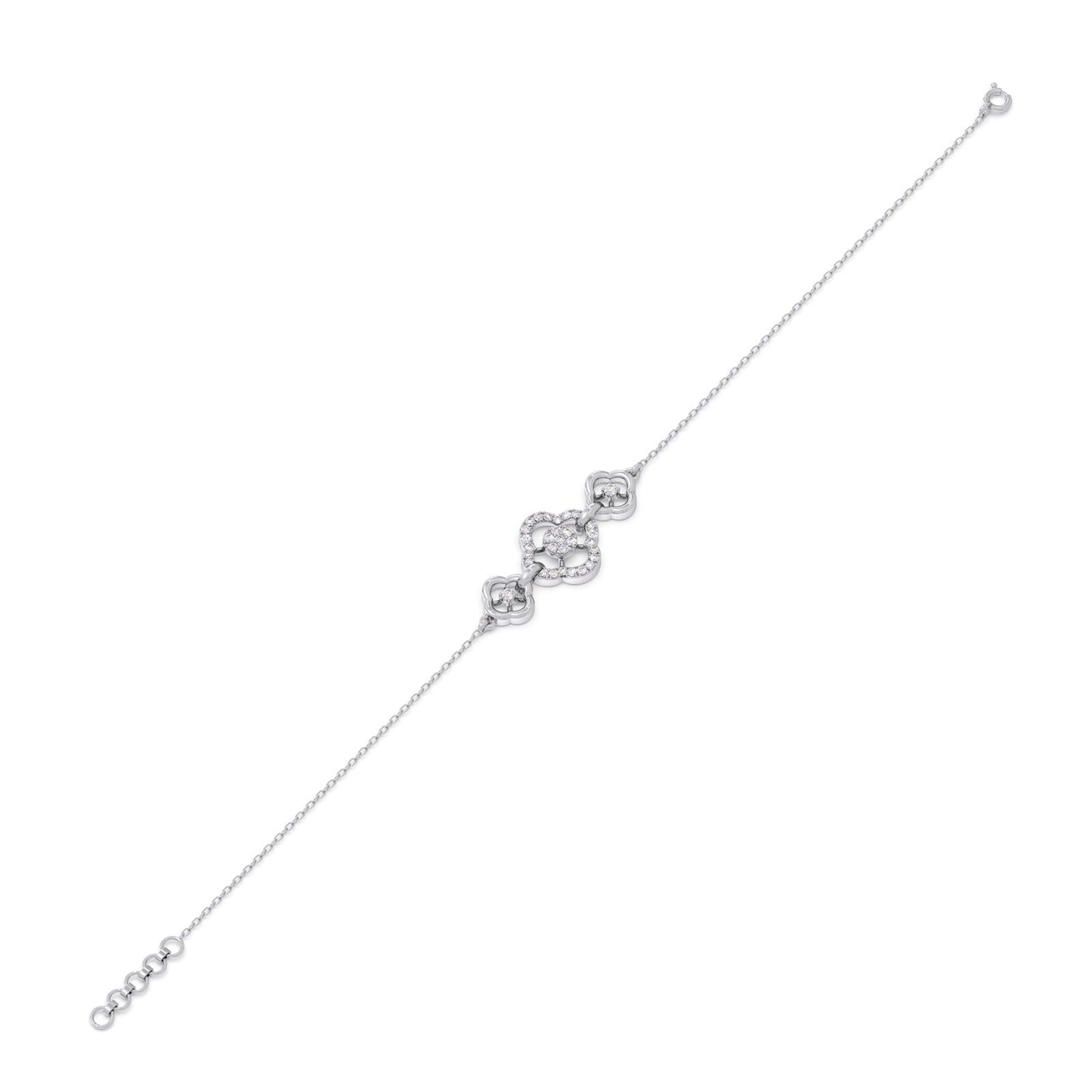 Clover Bloom Round Diamond Bracelet