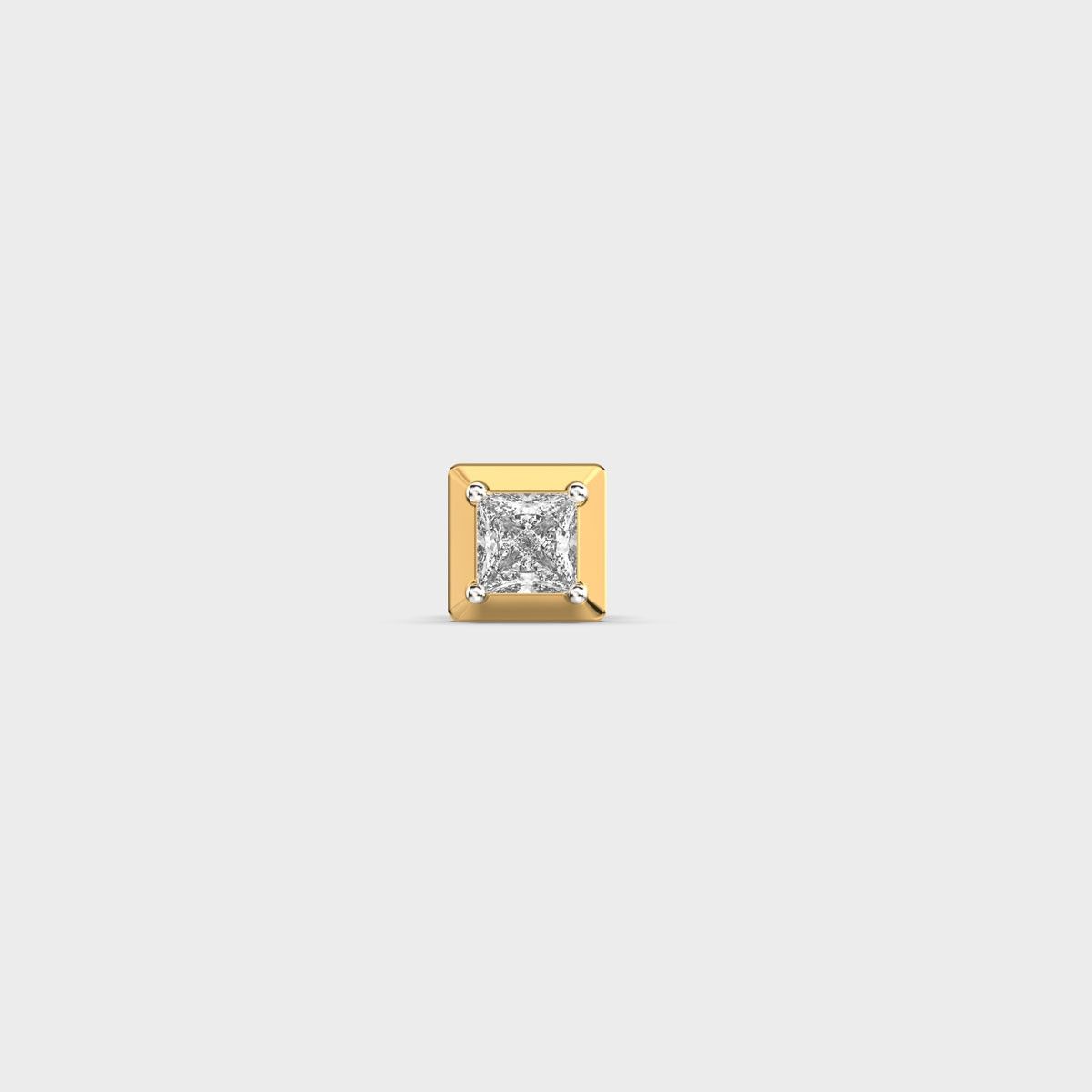 Bright Aegis Princess Cut Diamond Stud For Men
