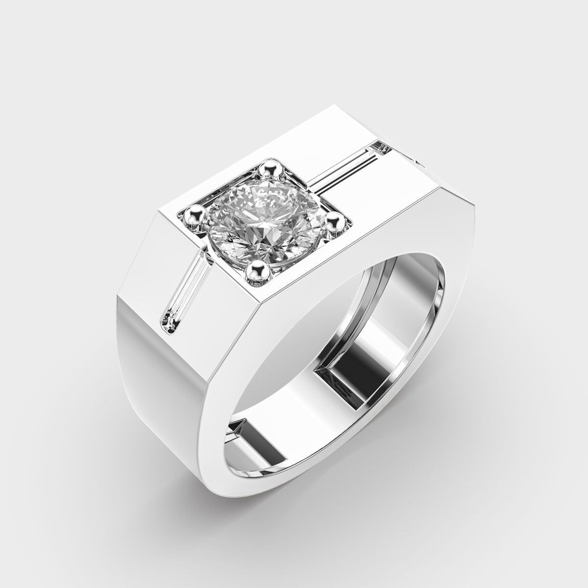 Chunky Diamond Band Ring - View 8