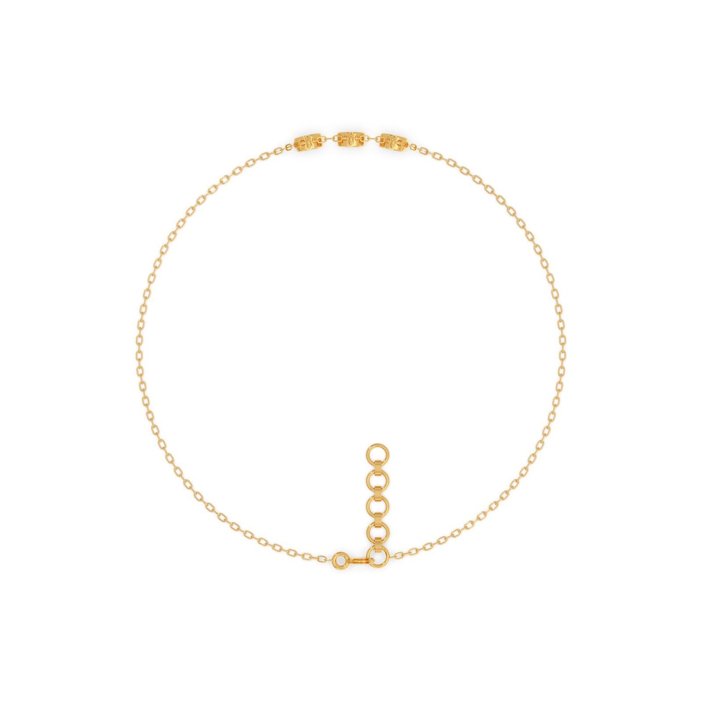 Trinity Bezel Chain Bracelet