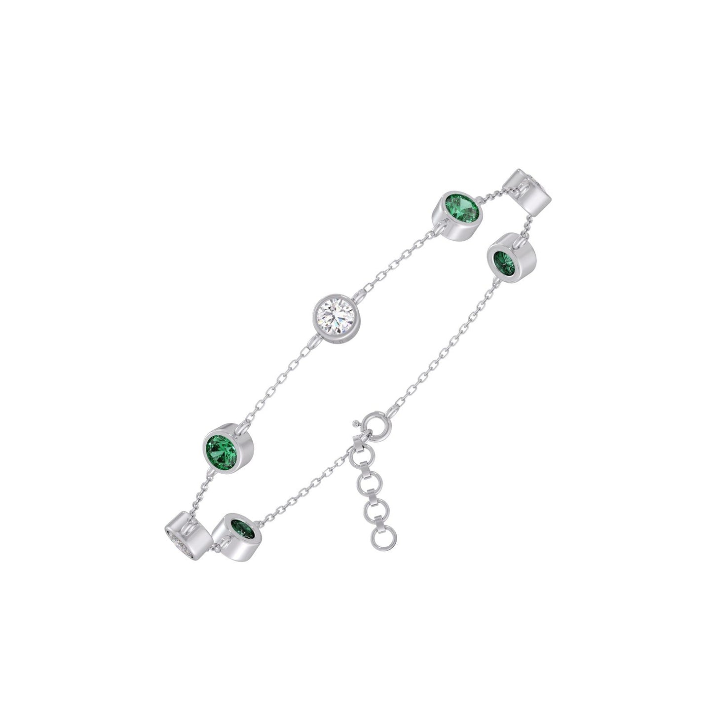 TetraGem Trio Solitaire Chain Bracelet