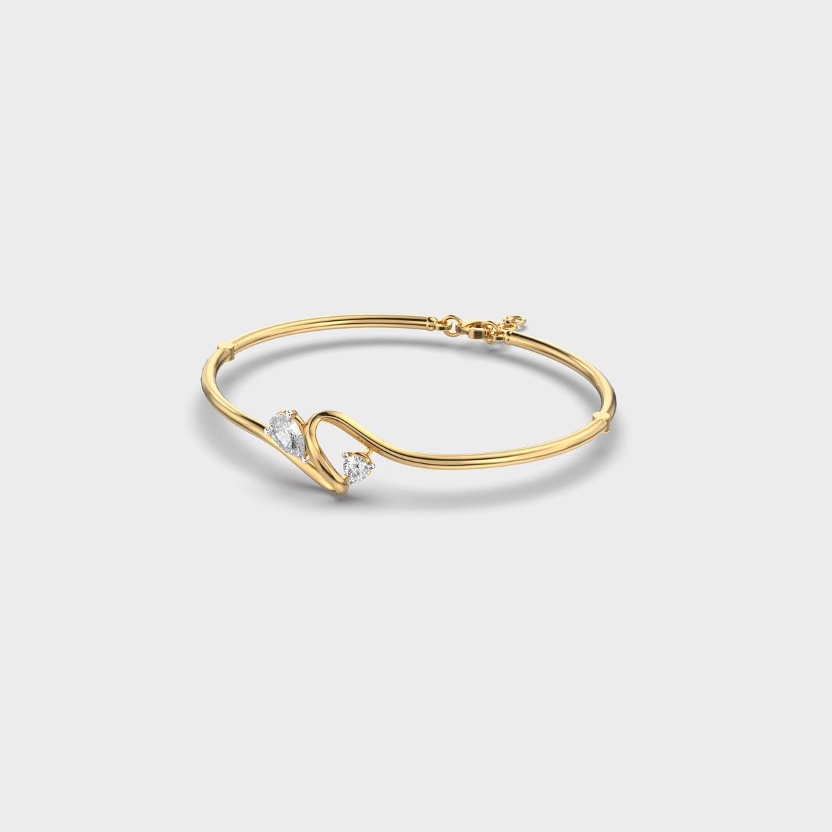 Twin Stone Swirl Diamond Bracelet