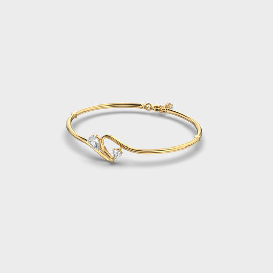 Twin Stone Swirl Diamond Bracelet