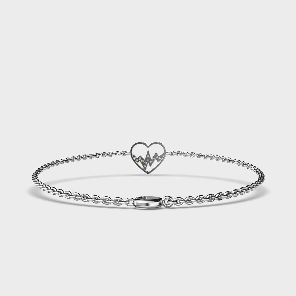 Heartbeat Diamond Encrusted Bracelet