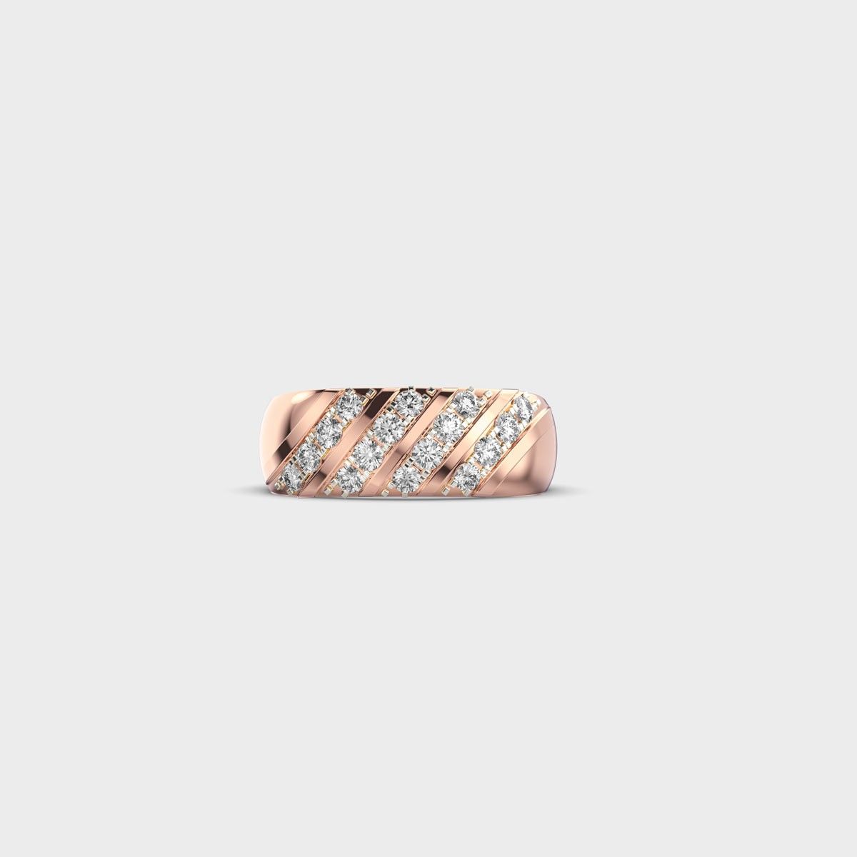 Four Line Chunky Round Diamond Ring - View 1