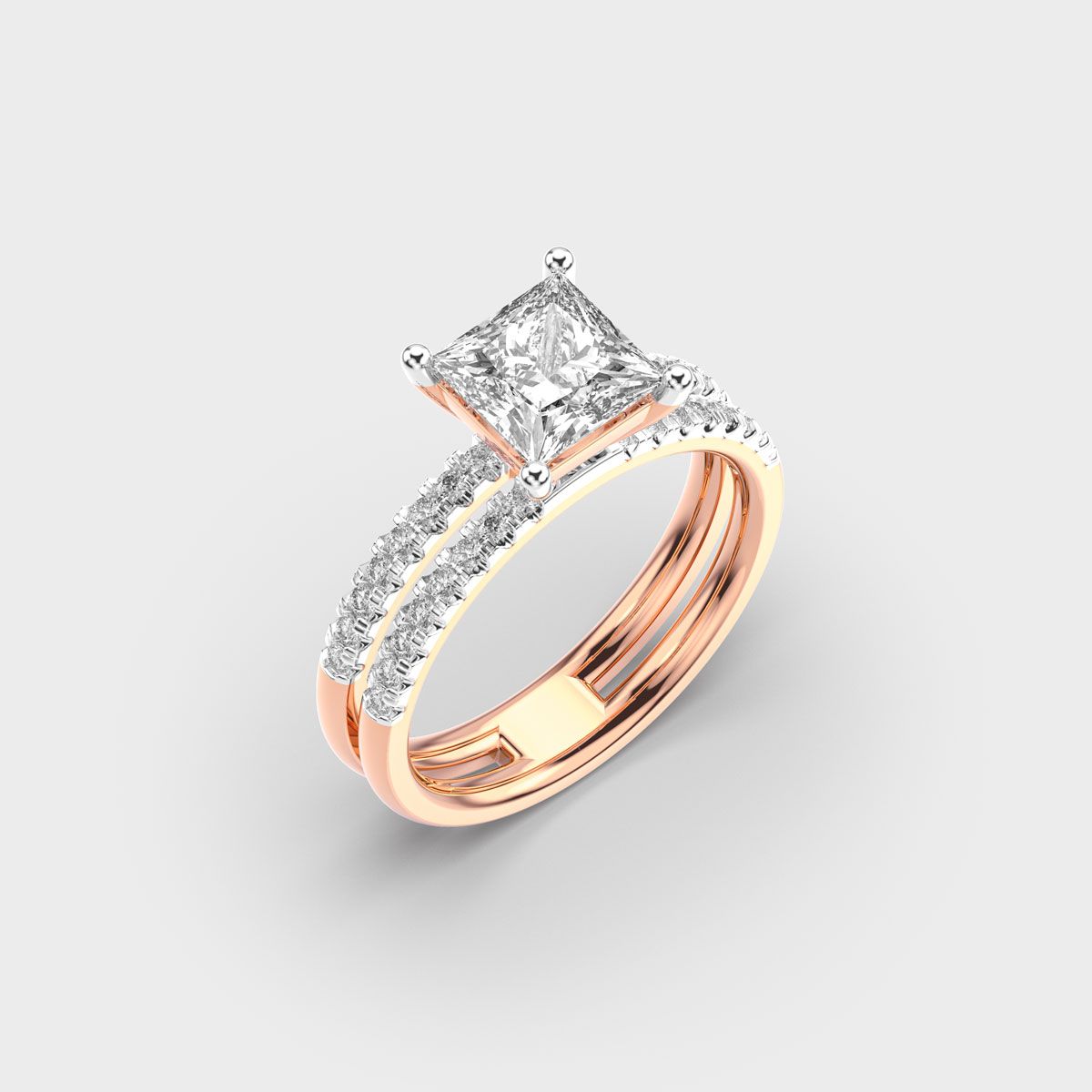 Double Band Bound Diamond Ring - View 14