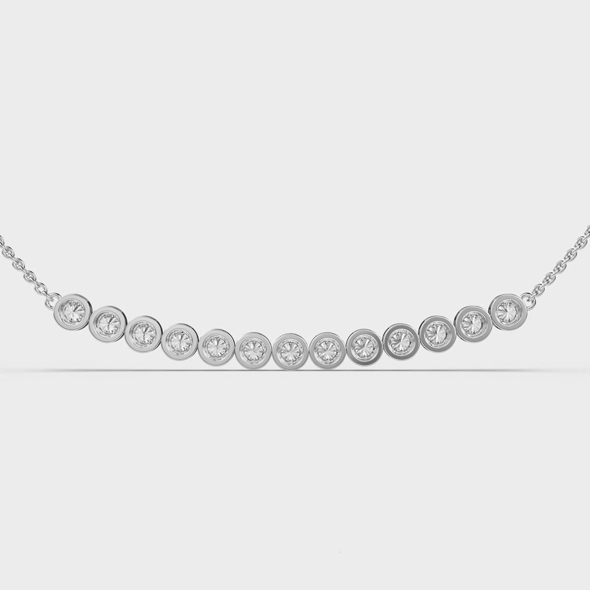 Stellar Stacks Diamond Necklace with Chain