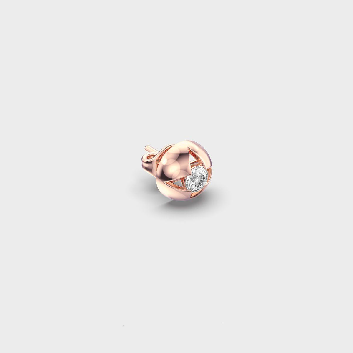 Flower Round Diamond Stud For Men