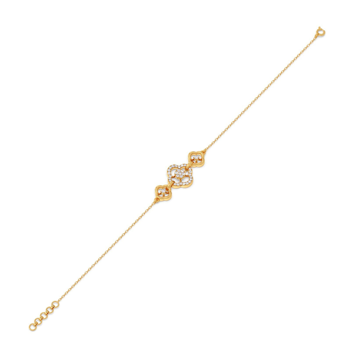 Clover Bloom Round Diamond Bracelet