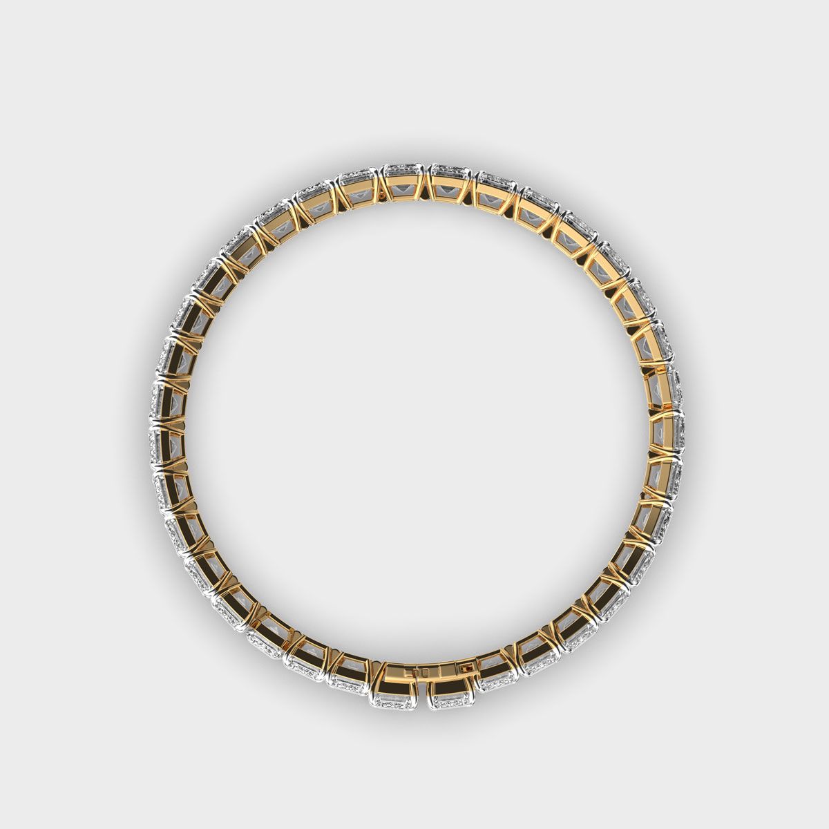 Art Deco Emerald Shaped Diamond Bracelet