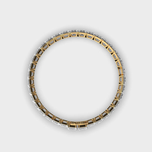 Art Deco Emerald Shaped Diamond Bracelet