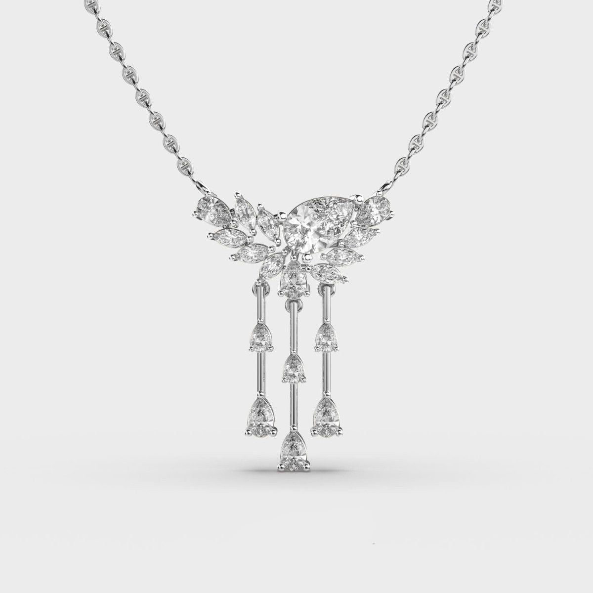 Mayura Pear Cut Diamond Necklace 