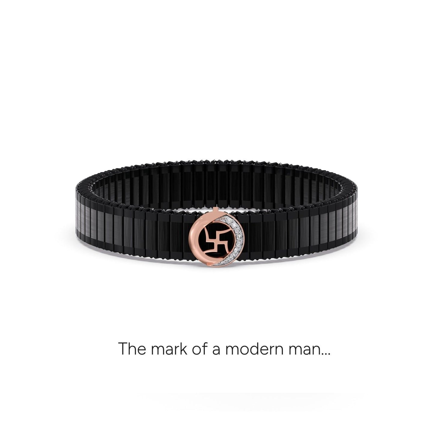 Swastika Wheel Diamond Men's Bracelet