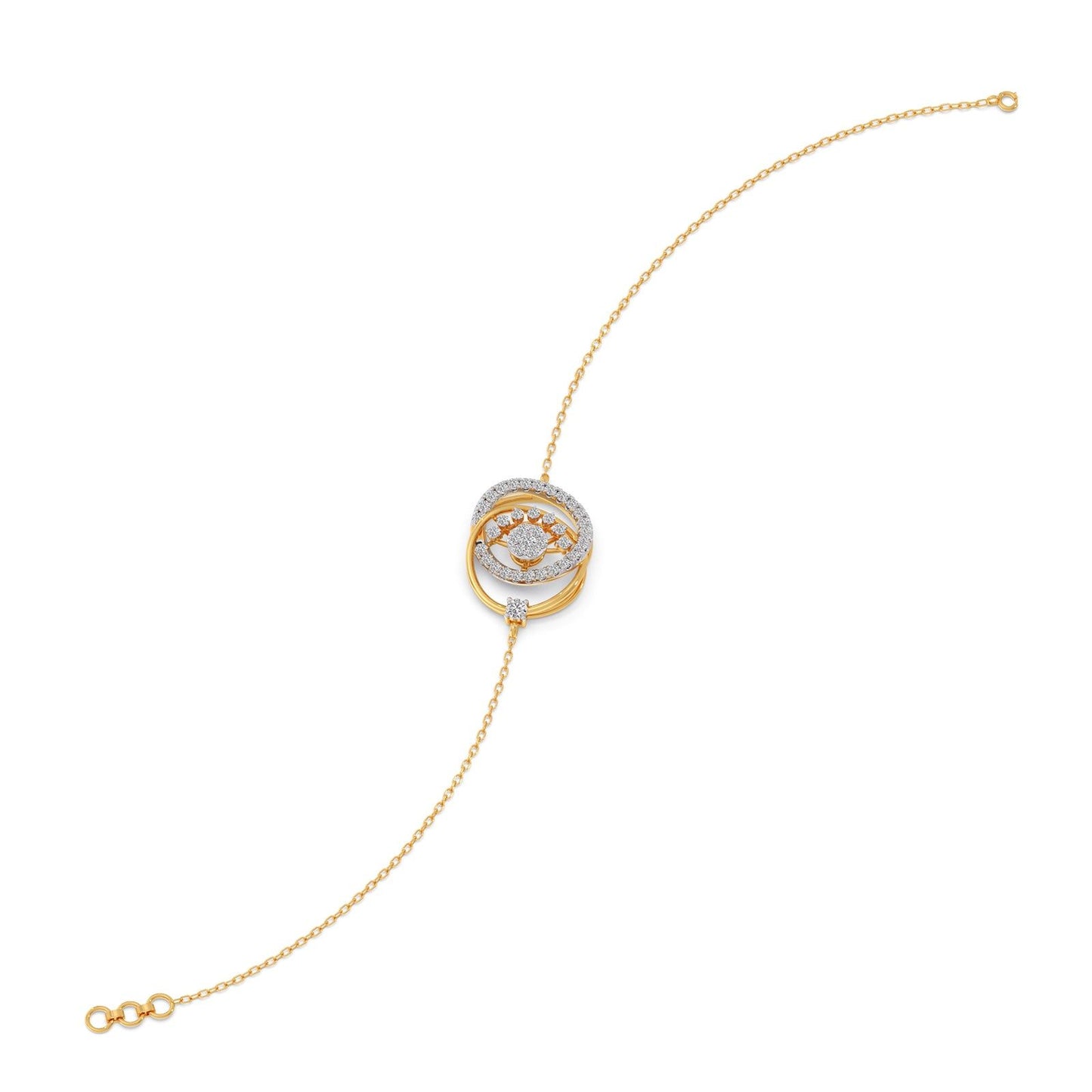 Twin Circle Inter Looped Diamond Bracelet