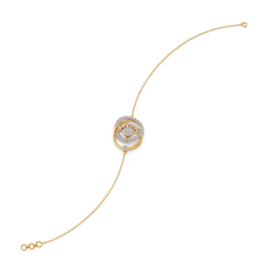 Twin Circle Inter Looped Diamond Bracelet