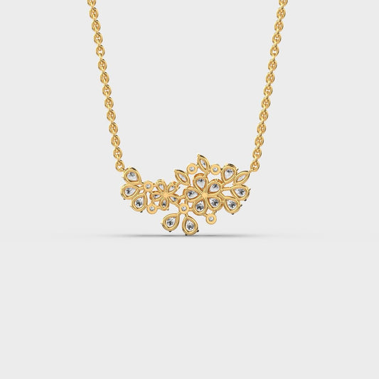 Wild Bloom Diamond Cluster Necklace (With Chain)
