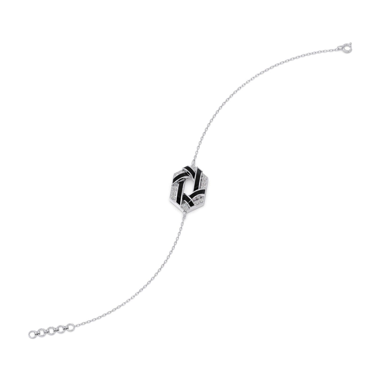 Hexora-enamel Stellar Diamond Chain Bracelet