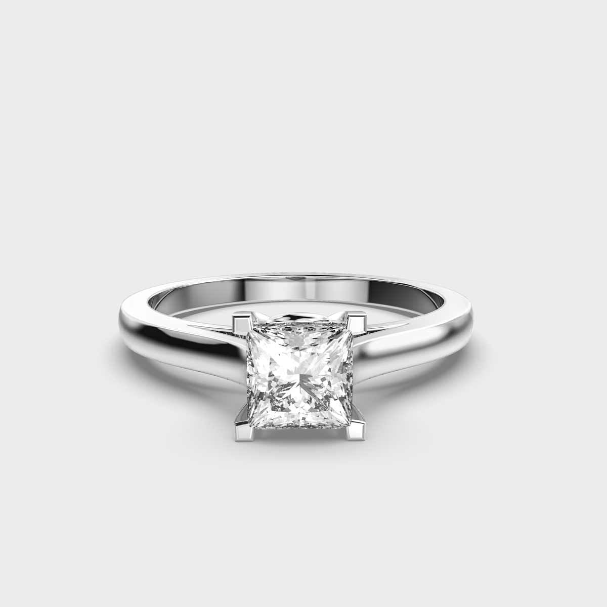 Princess Cut Solitaire Diamond Ring - View 10
