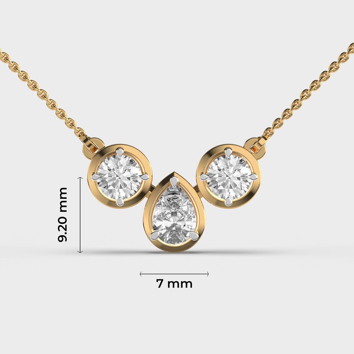 Beauty of Three Diamond Necklace