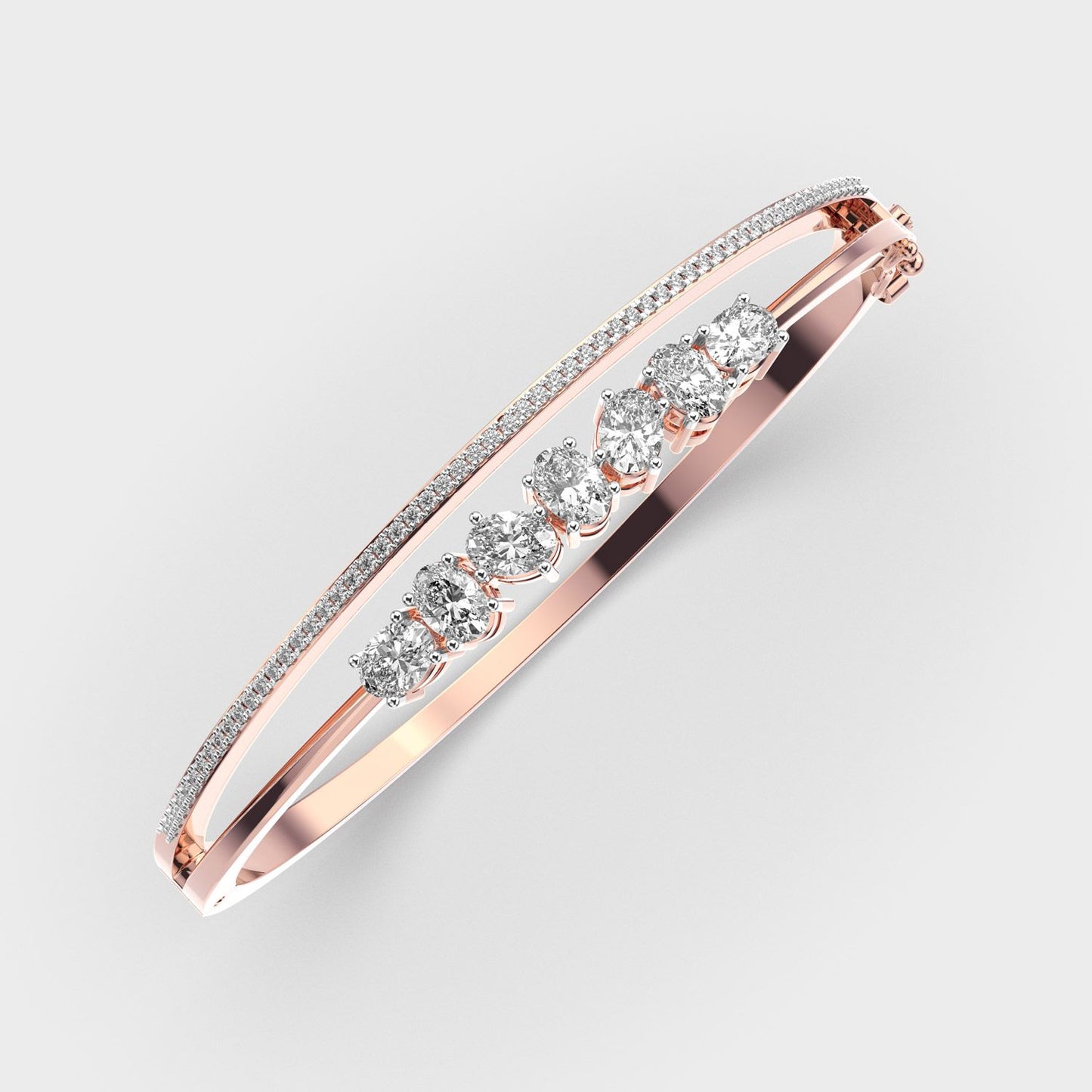 Shining Symphony Oval And Round Diamond Bracelet