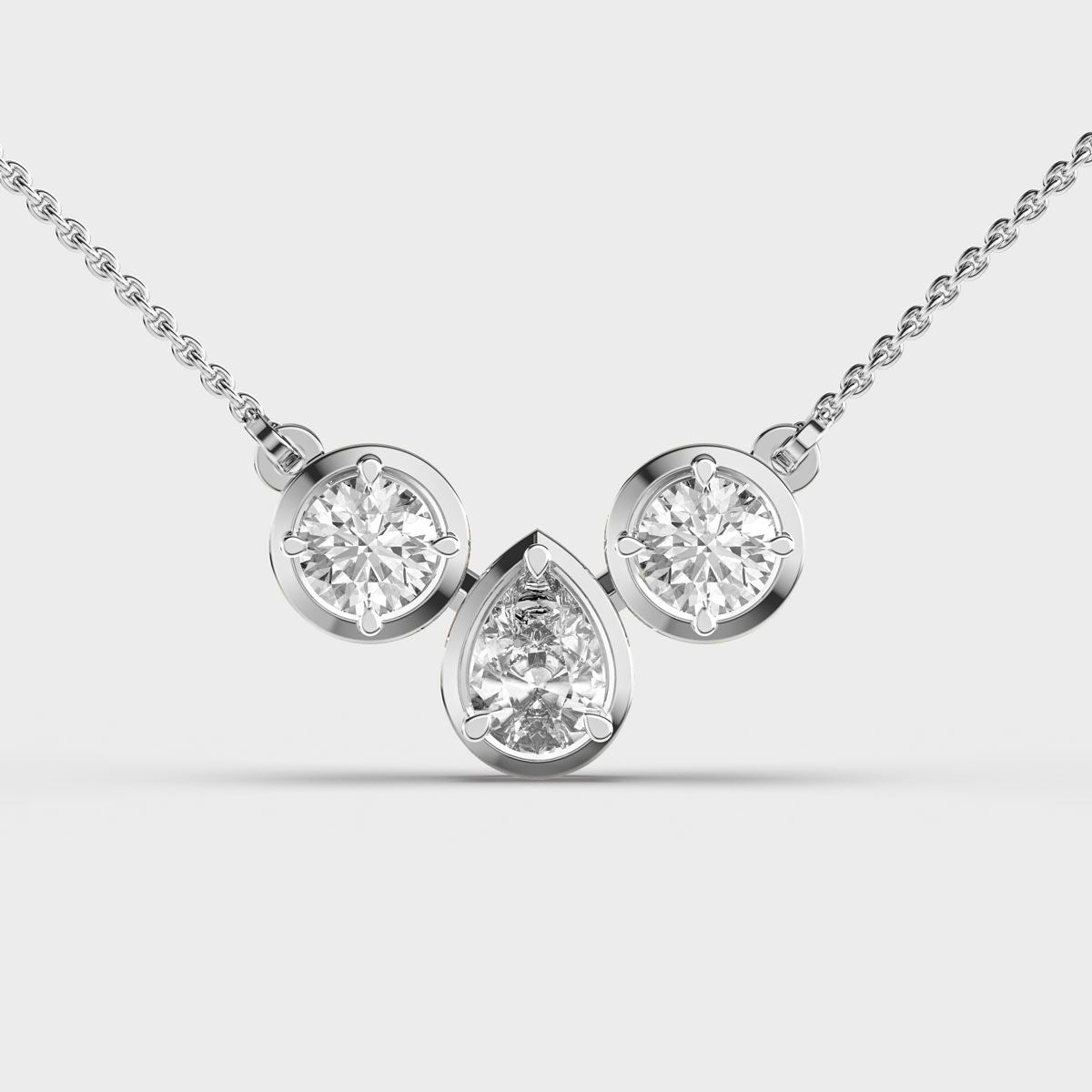 Beauty of Three Diamond Necklace