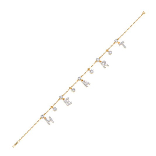 Heart Letters Diamond Charm Bracelet